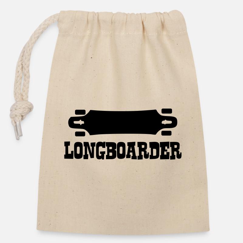 Longboard,Longboarder,Skateboard,Skate,Skater - Verschließbarer Geschenkbeutel aus Baumwolle (14x20cm) - Natur