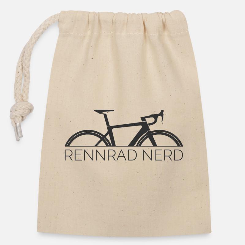 Vélo de route Nerd Vélo Stage Tour Logo Symbole de course - Sac cadeau en coton avec cordon (14 x 20 cm) - nature