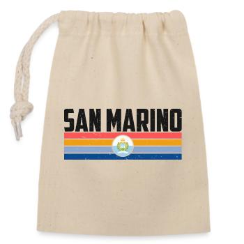 San Marino Flag Graphic - Closable cotton gift bag (14x20cm) - nature - Front
