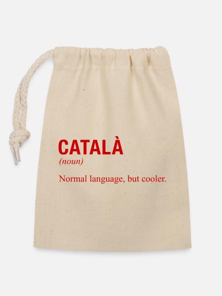CATALAN Language Katalanisch Katalanische Sprache - Verschließbarer Geschenkbeutel aus Baumwolle (14x20cm) - Natur