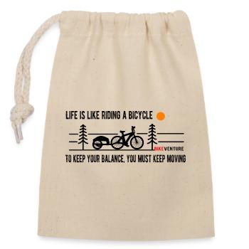Aventure de voyage à vélo - Sac cadeau en coton avec cordon (14 x 20 cm) - nature - Devant