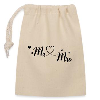 Mr & MRS à personnaliser - Sac cadeau en coton avec cordon (14 x 20 cm) - nature - Devant