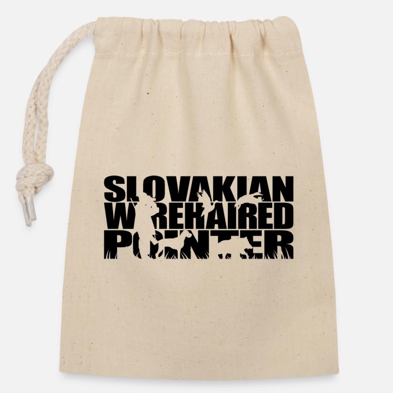 POINTEUR SLOVAQUE À POIL DUR Chiens de chasse Wilsigns - Sac cadeau en coton avec cordon (14 x 20 cm) - nature