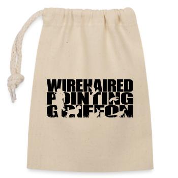 WIREHAIRED POINTING GRIFFON Hunting Dogs Wilsigns - Closable cotton gift bag (14x20cm) - nature - Front