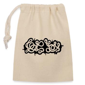 love you - Closable cotton gift bag (14x20cm) - nature - Front