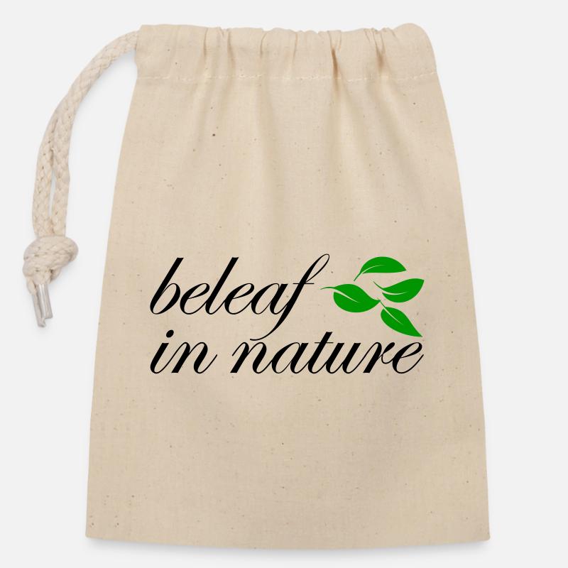 beleaf in nature - Verschließbarer Geschenkbeutel aus Baumwolle (14x20cm) - Natur
