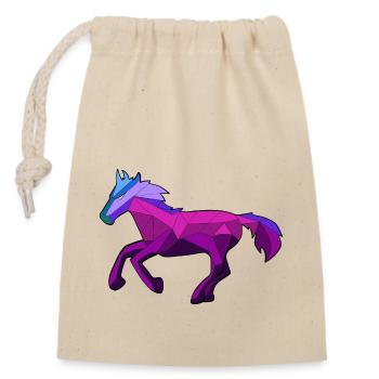 Géométrie Cavalier - Sac cadeau en coton avec cordon (14 x 20 cm) - nature - Devant