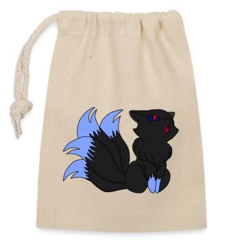 Dark Kitsune / Geschenkidee - Verschließbarer Geschenkbeutel aus Baumwolle (14x20cm) - Natur - Vorne