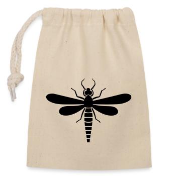 Libellule - Sac cadeau en coton avec cordon (14 x 20 cm) - nature - Devant
