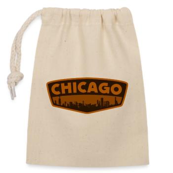 Chicago, Illinois - Closable cotton gift bag (14x20cm) - nature - Front