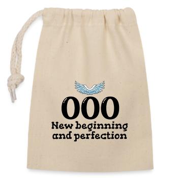 Number of Angel 000 Numerology - Closable cotton gift bag (14x20cm) - nature - Front