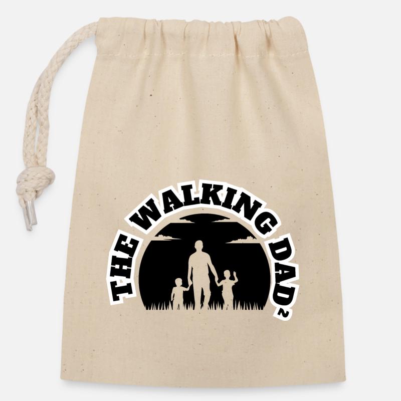 The Walking Dad² 2 Sons Black - Closable cotton gift bag (14x20cm) - nature