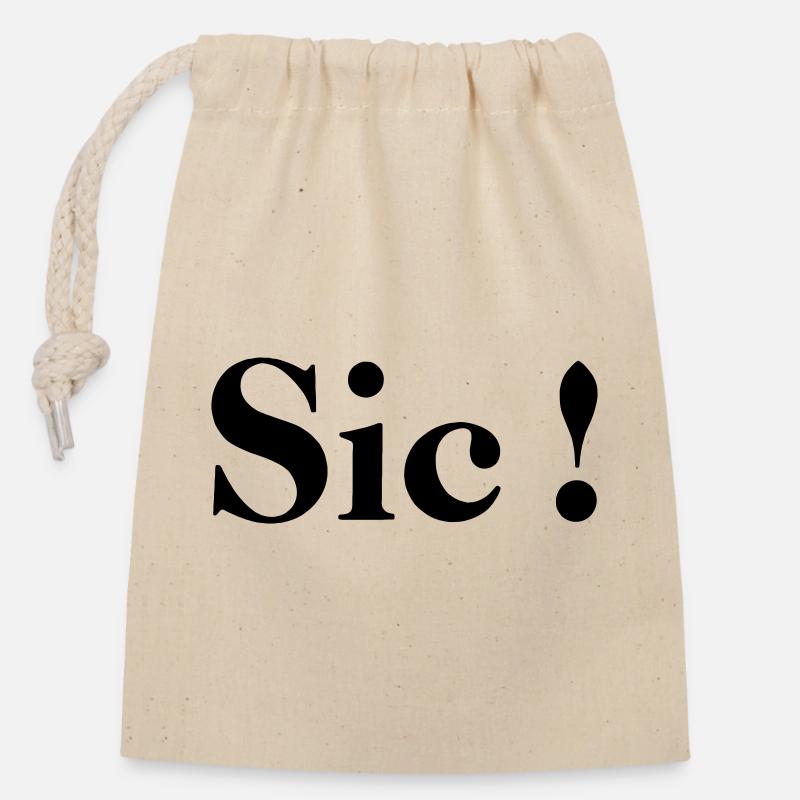 Sic! - Closable cotton gift bag (14x20cm) - nature