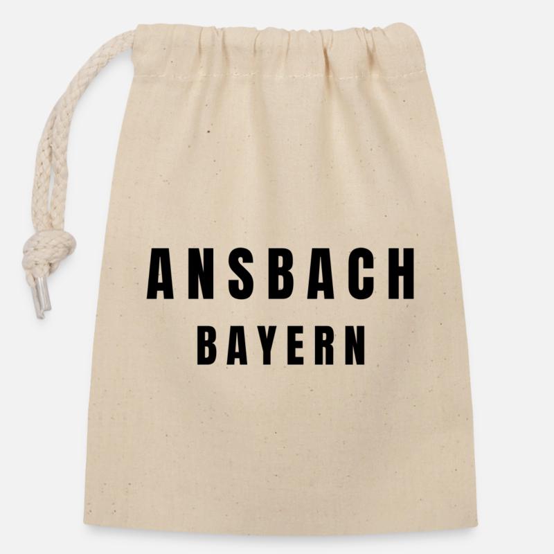 Ansbach Bayern - Verschließbarer Geschenkbeutel aus Baumwolle (14x20cm) - Natur