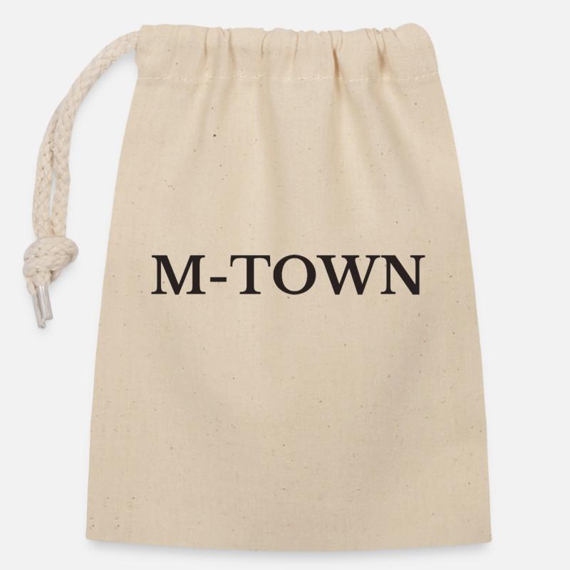 Munich M-Town - Closable cotton gift bag (14x20cm) - nature