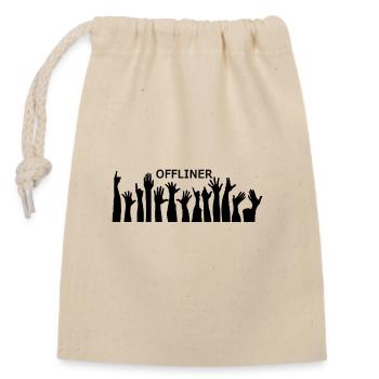 Offline Fan Hands - Closable cotton gift bag (14x20cm) - nature - Front