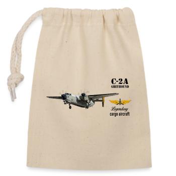 C-2A Greyhound - Verschließbarer Geschenkbeutel aus Baumwolle (14x20cm) - Natur - Vorne