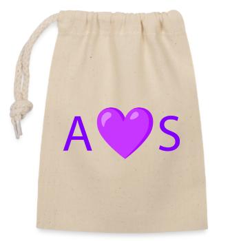 Design de typographie minimaliste Heart Love - Sac cadeau en coton avec cordon (14 x 20 cm) - nature - Devant
