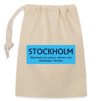 Fierté de Stockholm - Sac cadeau en coton avec cordon (14 x 20 cm) - nature - Devant