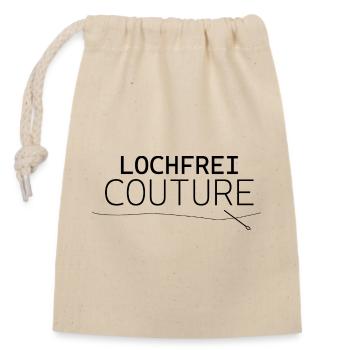 Holeless Couture – Design drôle de déclaration - Sac cadeau en coton avec cordon (14 x 20 cm) - nature - Devant