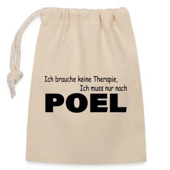 Therapie POEL - Verschließbarer Geschenkbeutel aus Baumwolle (14x20cm) - Natur - Vorne