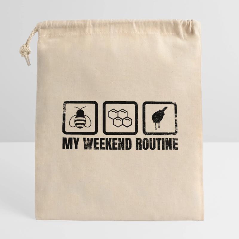 Beekeeper routine Closable cotton gift bag (14x20cm)