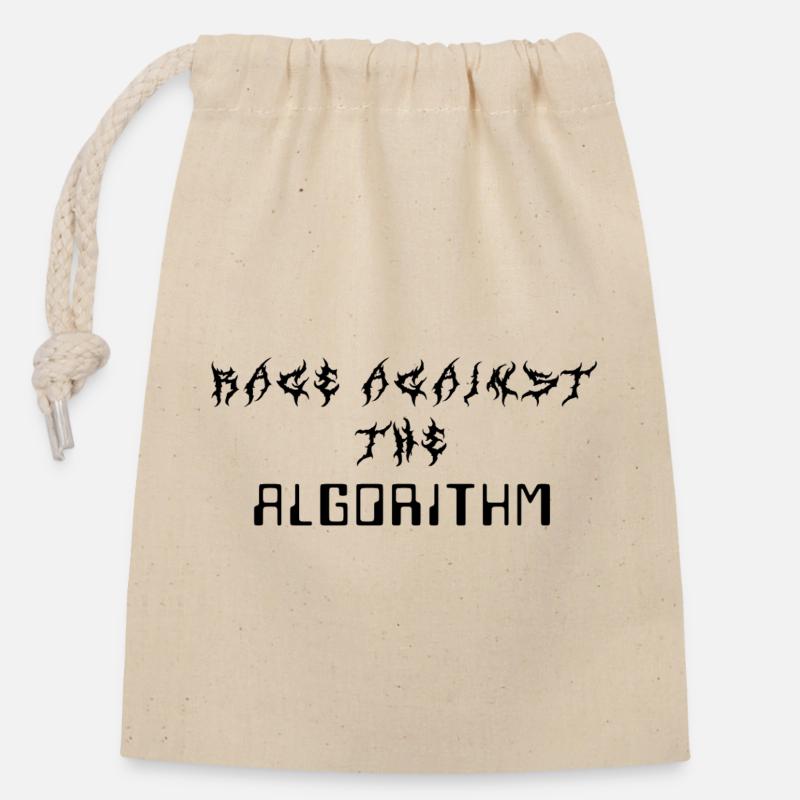 Rage against the Algorithm - Verschließbarer Geschenkbeutel aus Baumwolle (14x20cm) - Natur