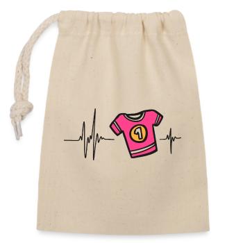 Sport Passion | Rhythm Heart Jersey Number 1 - Closable cotton gift bag (14x20cm) - nature - Front