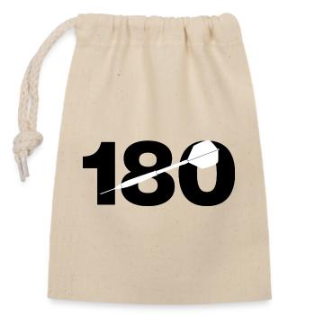 Onehundreteighty, 180, Perfect Darts Score - Verschließbarer Geschenkbeutel aus Baumwolle (14x20cm) - Natur - Vorne
