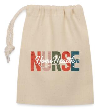 Nurse Home Health Overlay - Closable cotton gift bag (14x20cm) - nature - Front