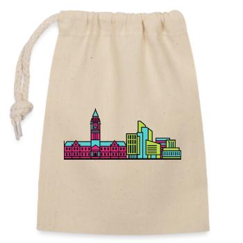 Bradford City Skyline City Hall Modern Line Art - Closable cotton gift bag (14x20cm) - nature - Front