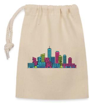 Rotterdam City Skyline Erasmus Bridge Kunst - Verschließbarer Geschenkbeutel aus Baumwolle (14x20cm) - Natur - Vorne