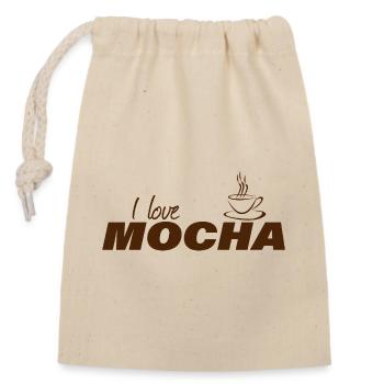J’ADORE LE MOKA - Sac cadeau en coton avec cordon (14 x 20 cm) - nature - Devant