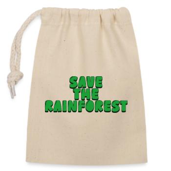 Sauvez la forêt tropicale - Sac cadeau en coton avec cordon (14 x 20 cm) - nature - Devant
