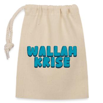 Wallah Crisis - Closable cotton gift bag (14x20cm) - nature - Front