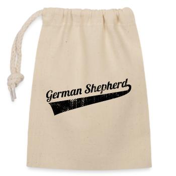 German Shepherd - Closable cotton gift bag (14x20cm) - nature - Front