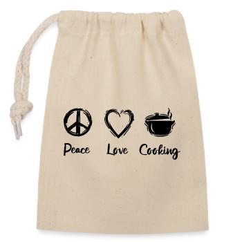 I love to cook - Closable cotton gift bag (14x20cm) - nature - Front