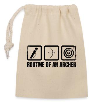 Bogenschützen Routine - Verschließbarer Geschenkbeutel aus Baumwolle (14x20cm) - Natur - Vorne
