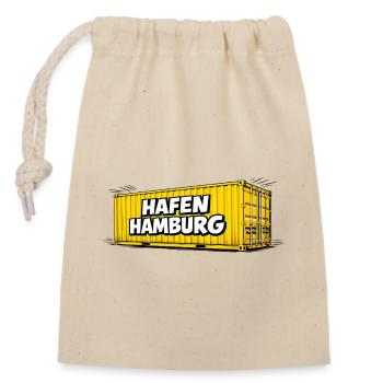Hafen Hamburg Container - Verschließbarer Geschenkbeutel aus Baumwolle (14x20cm) - Natur - Vorne