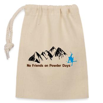 No. friends on Powder days - Closable cotton gift bag (14x20cm) - nature - Front