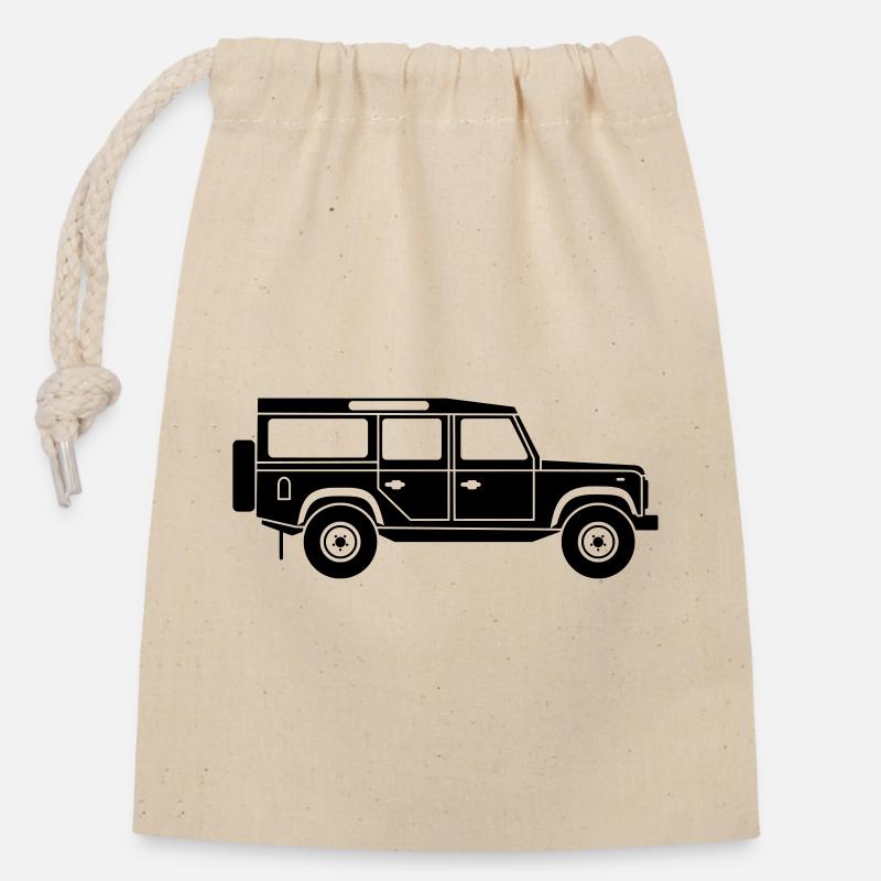 Defender D110 NEU - Verschließbarer Geschenkbeutel aus Baumwolle (14x20cm) - Natur
