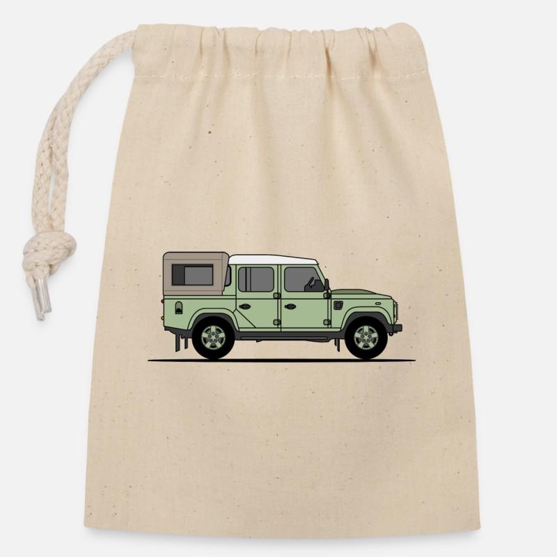Defender 110 - Pickup - Sac cadeau en coton avec cordon (14 x 20 cm) - nature