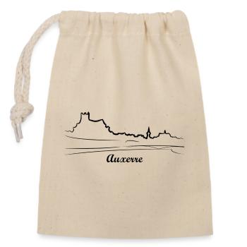 auxerre - Sac cadeau en coton avec cordon (14 x 20 cm) - nature - Devant