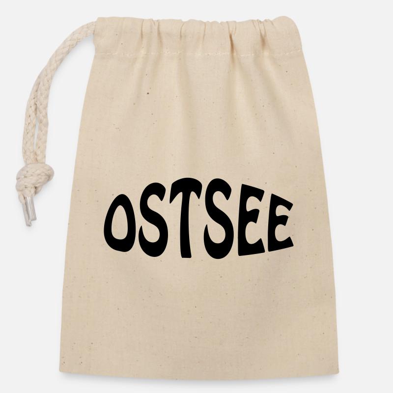 Ostsee - Verschließbarer Geschenkbeutel aus Baumwolle (14x20cm) - Natur
