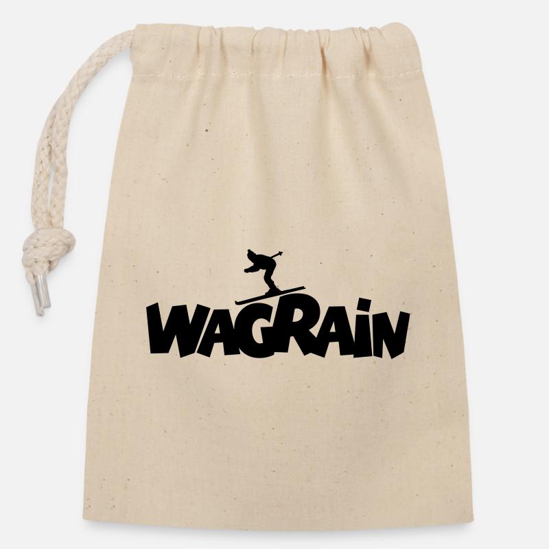 Wagrain Ski Skifahrer Wintersport - Verschließbarer Geschenkbeutel aus Baumwolle (14x20cm) - Natur