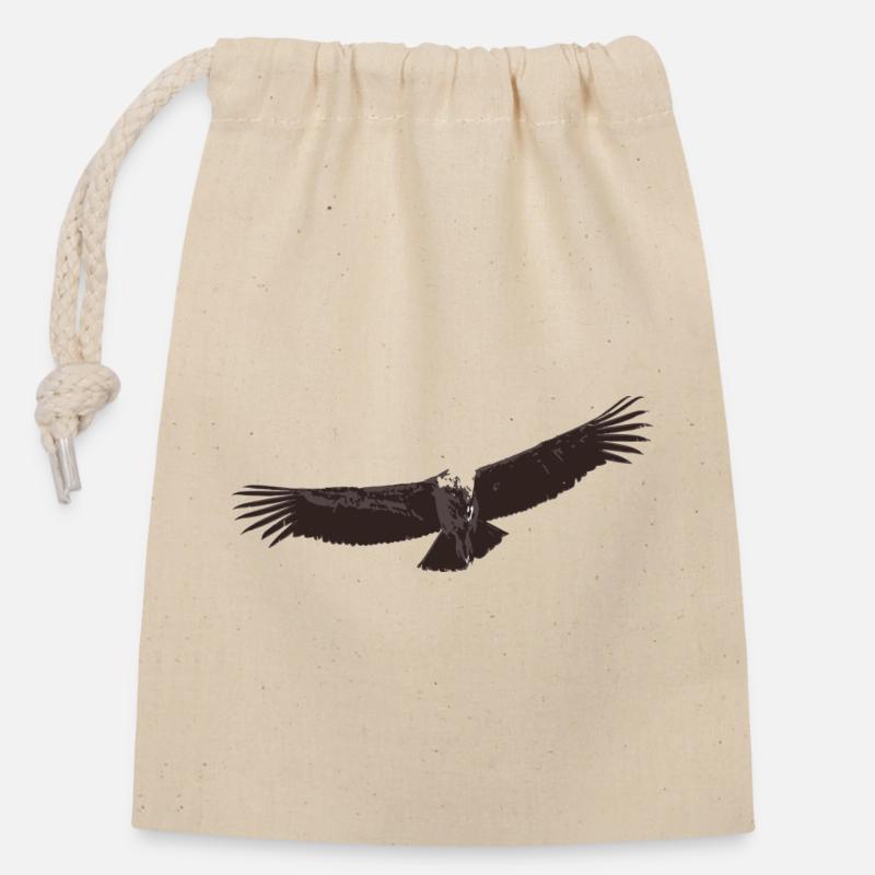 Condor - Closable cotton gift bag (14x20cm) - nature