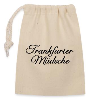 Frankfurter Mädsche Klassisch Mädel aus Frankfurt - Verschließbarer Geschenkbeutel aus Baumwolle (14x20cm) - Natur - Vorne