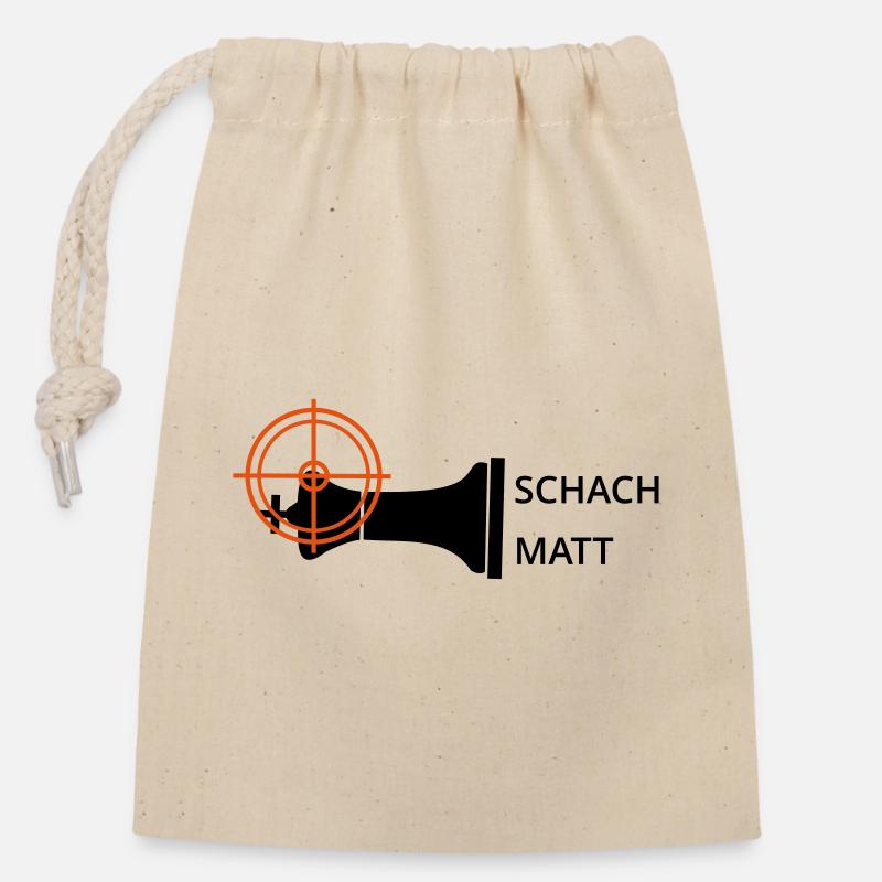Schachmatt - Verschließbarer Geschenkbeutel aus Baumwolle (14x20cm) - Natur