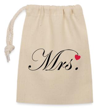 Mr and Mrs Hochzeit Herz Design Paar Geschenk - Verschließbarer Geschenkbeutel aus Baumwolle (14x20cm) - Natur - Vorne
