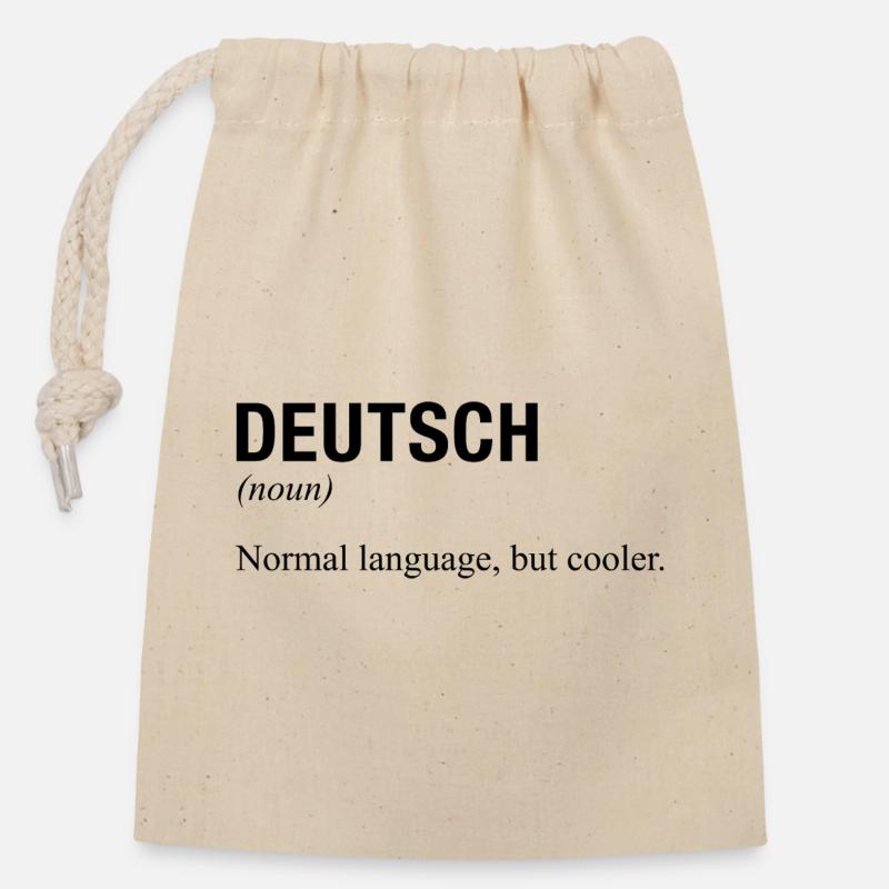 GERMAN Language deutsche Sprache - Closable cotton gift bag (14x20cm) - nature